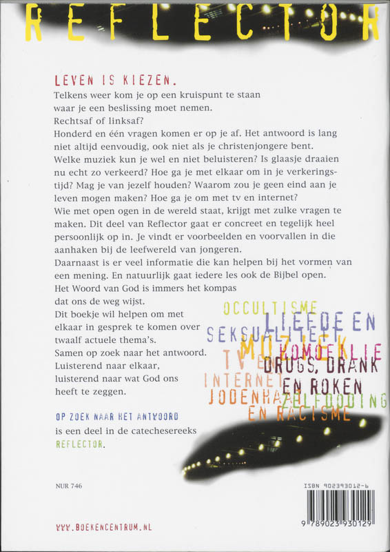 Achterkant van Op zoek naar het antwoord