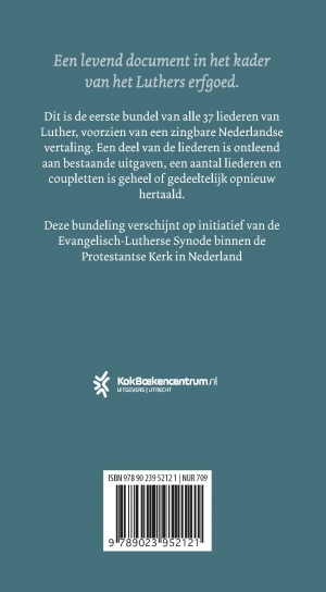 Achterkant van Alle liederen van Luther