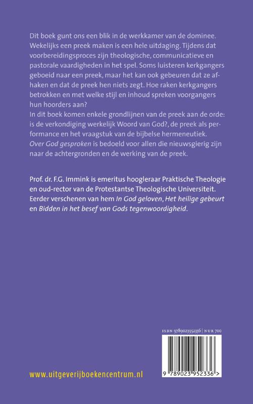 Achterkant van Over God gesproken