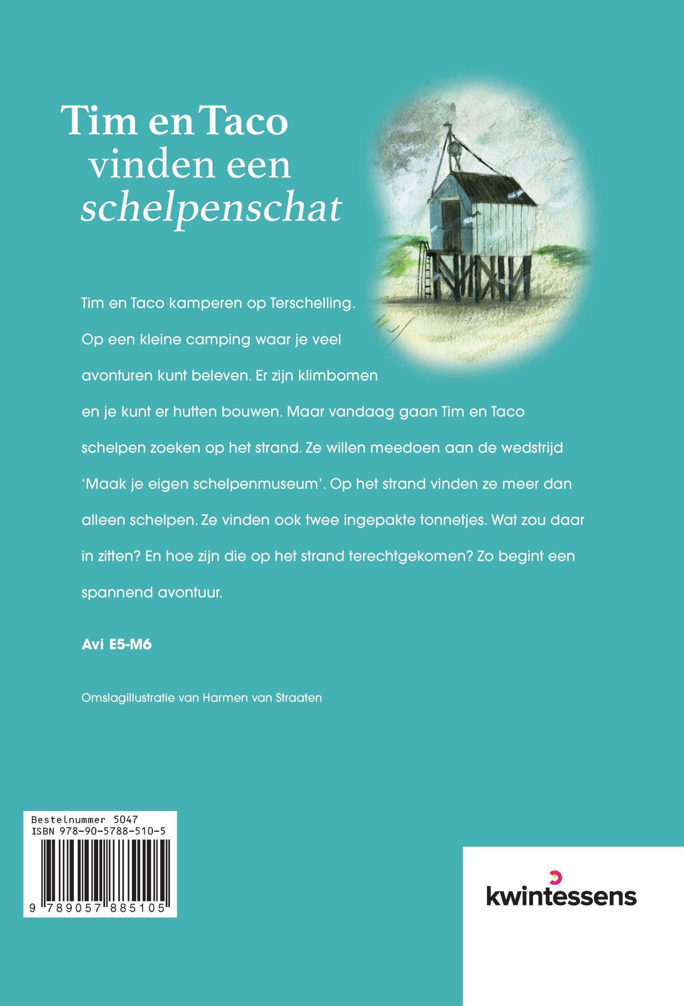 Achterkant van Tim en Taco vinden een schelpenschat