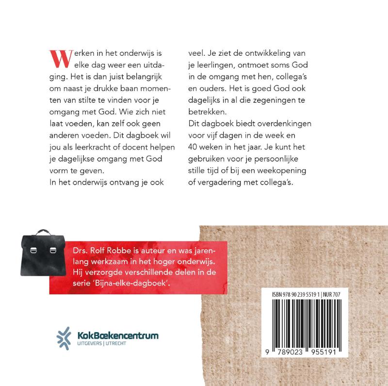 Achterkant van Bijna-elke-dagboek voor leraren