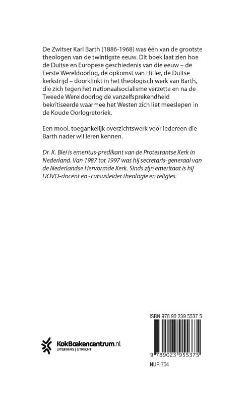 Achterkant van Karl Barth en zijn theologische weg door de tijd