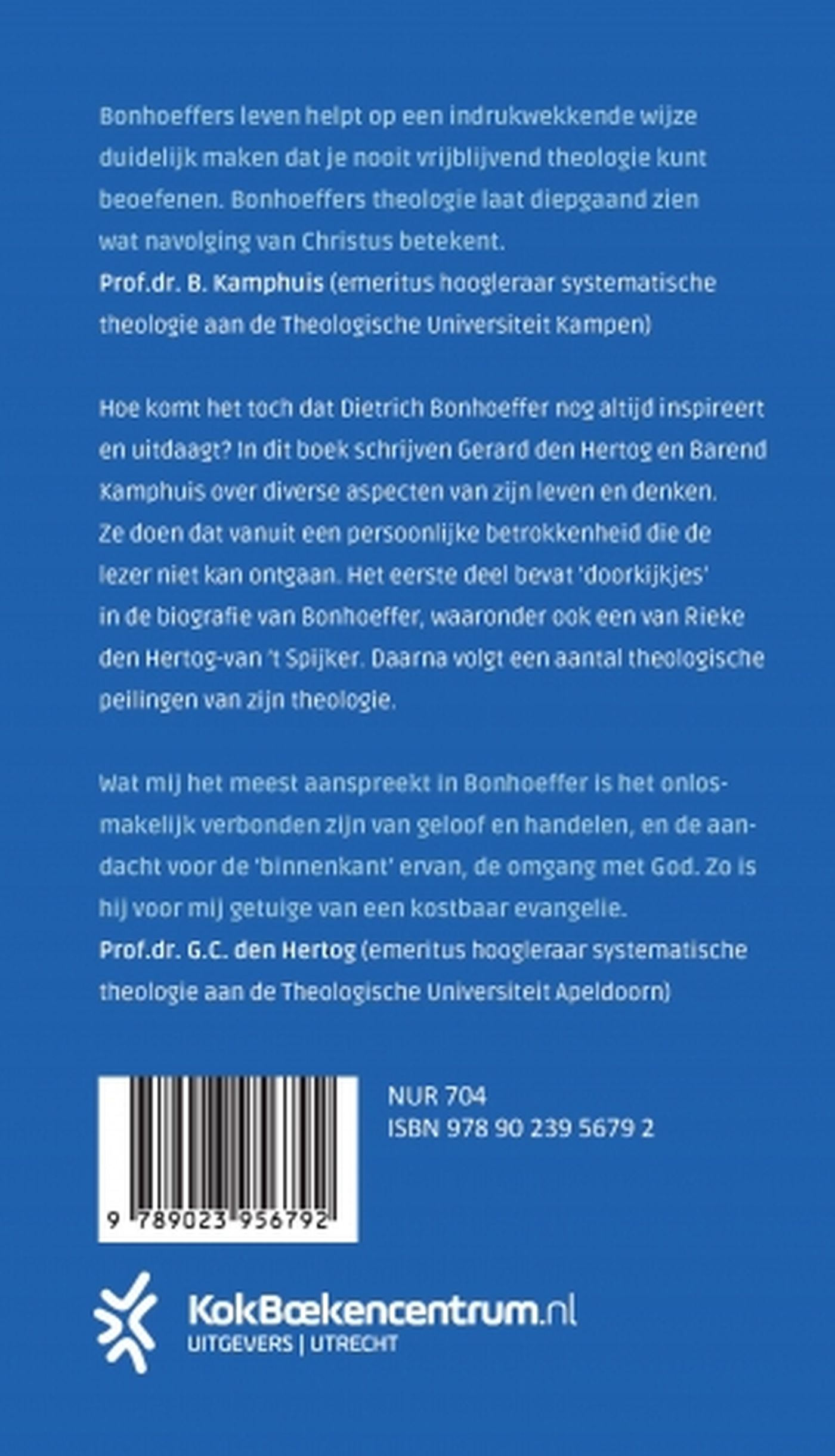 Achterkant van Geïnspireerd en uitgedaagd door Dietrich Bonhoeffer