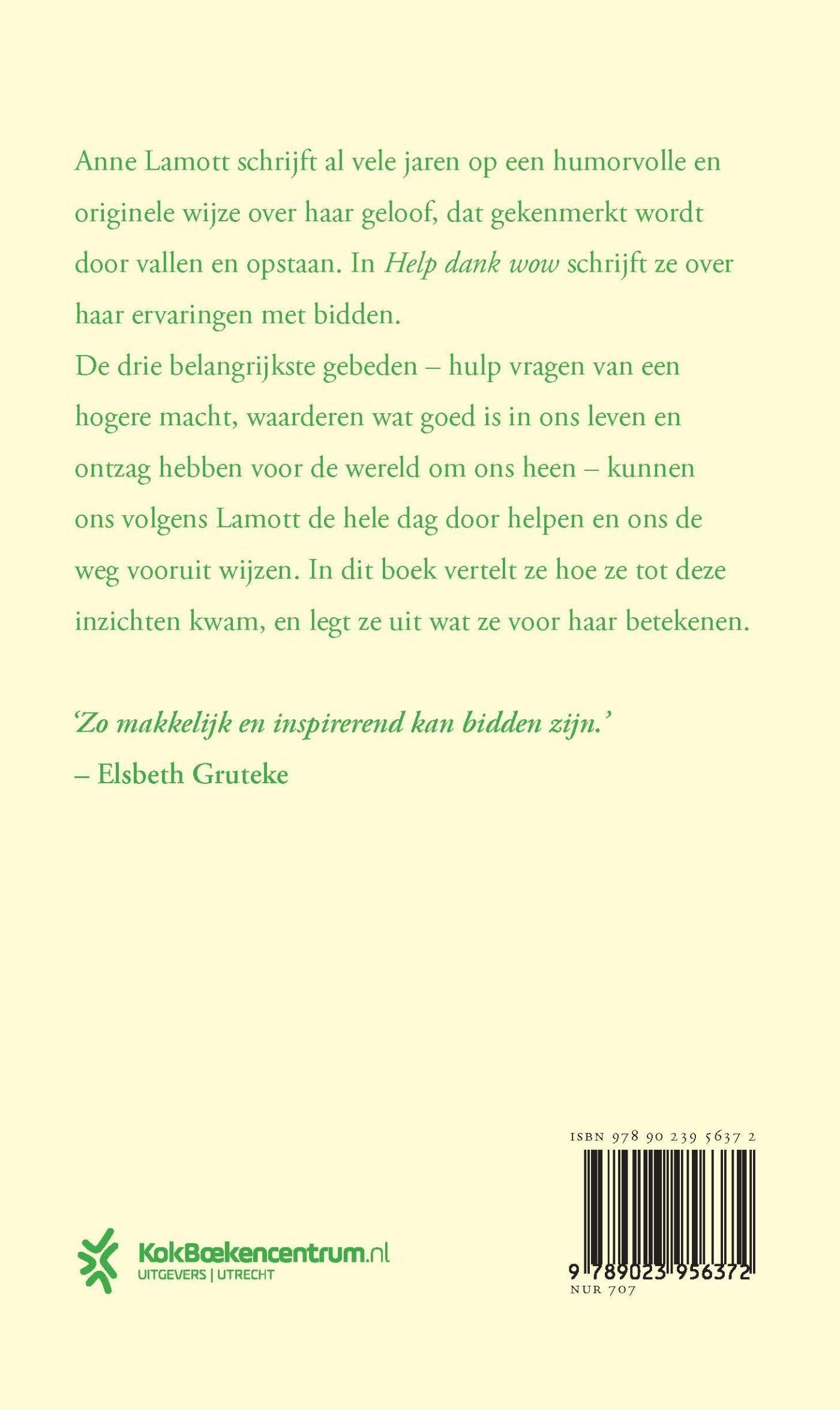 Achterkant van Help dank wow