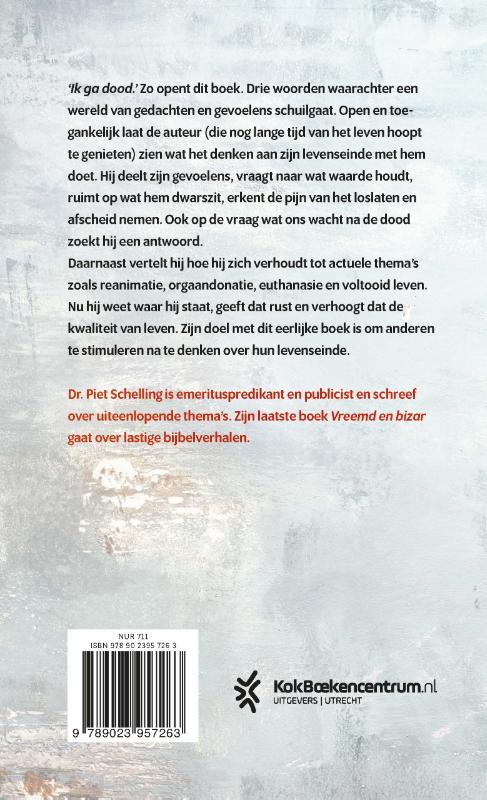 Achterkant van Denkend aan de dood kom ik tot leven