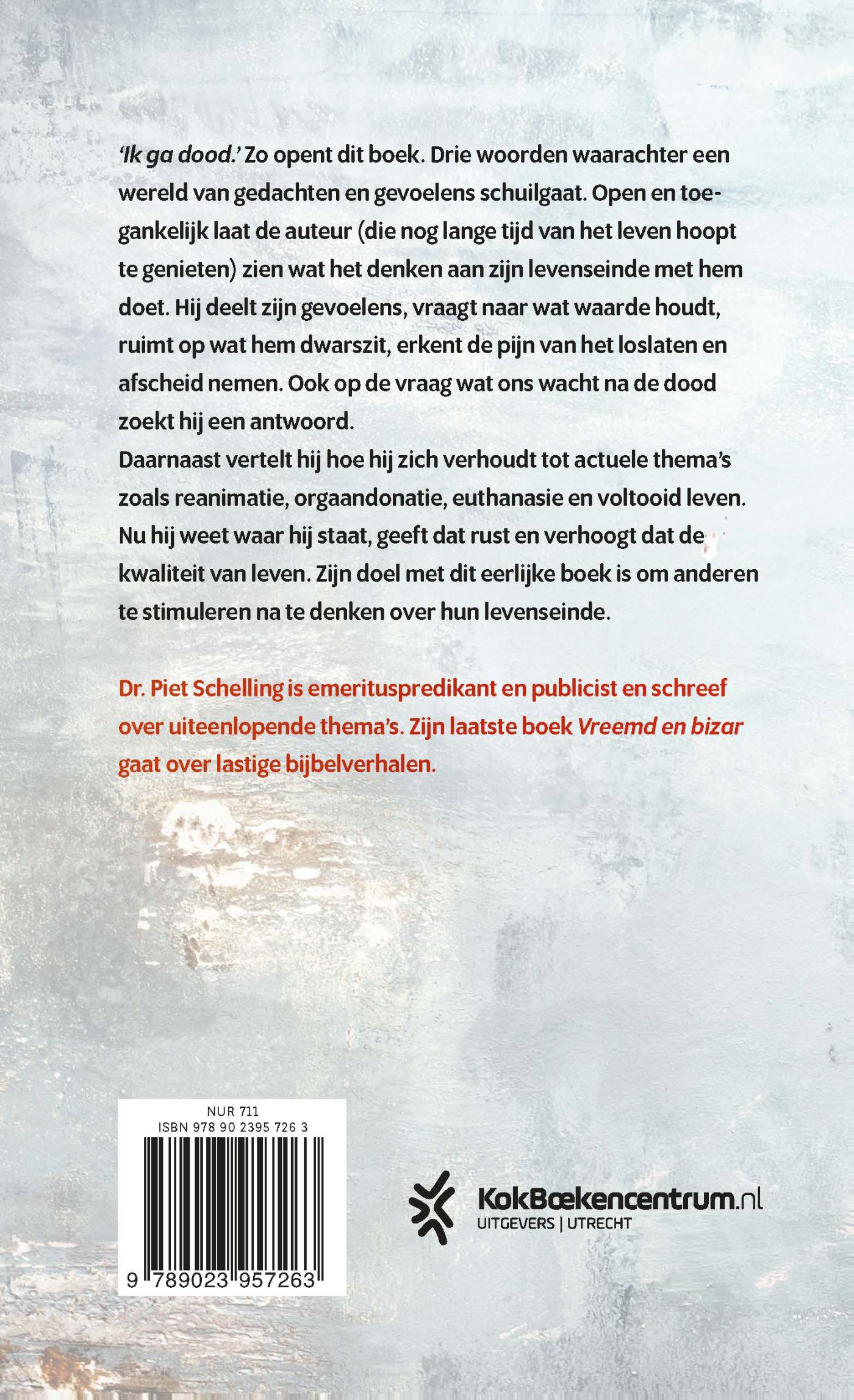 Achterkant van Denkend aan de dood kom ik tot leven