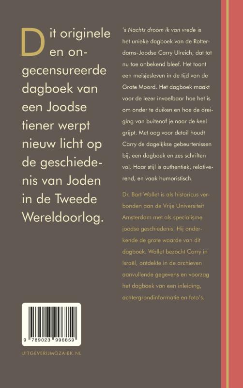 Achterkant van 's Nachts droom ik van vrede