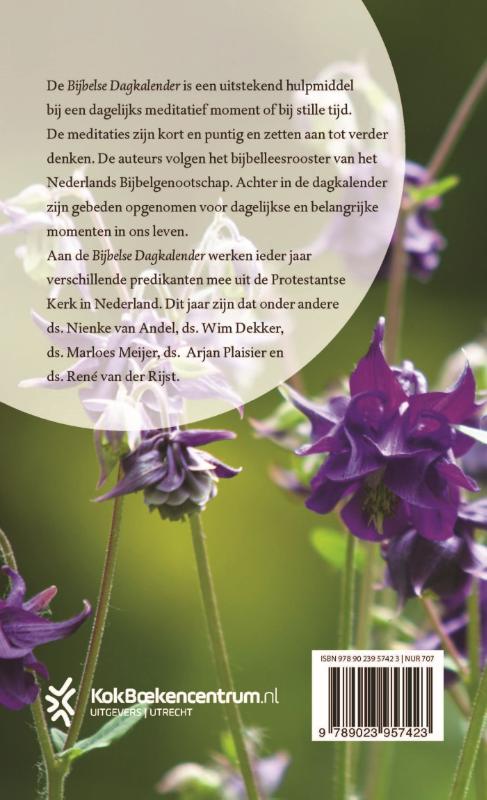 Achterkant van Bijbelse dagkalender 2020