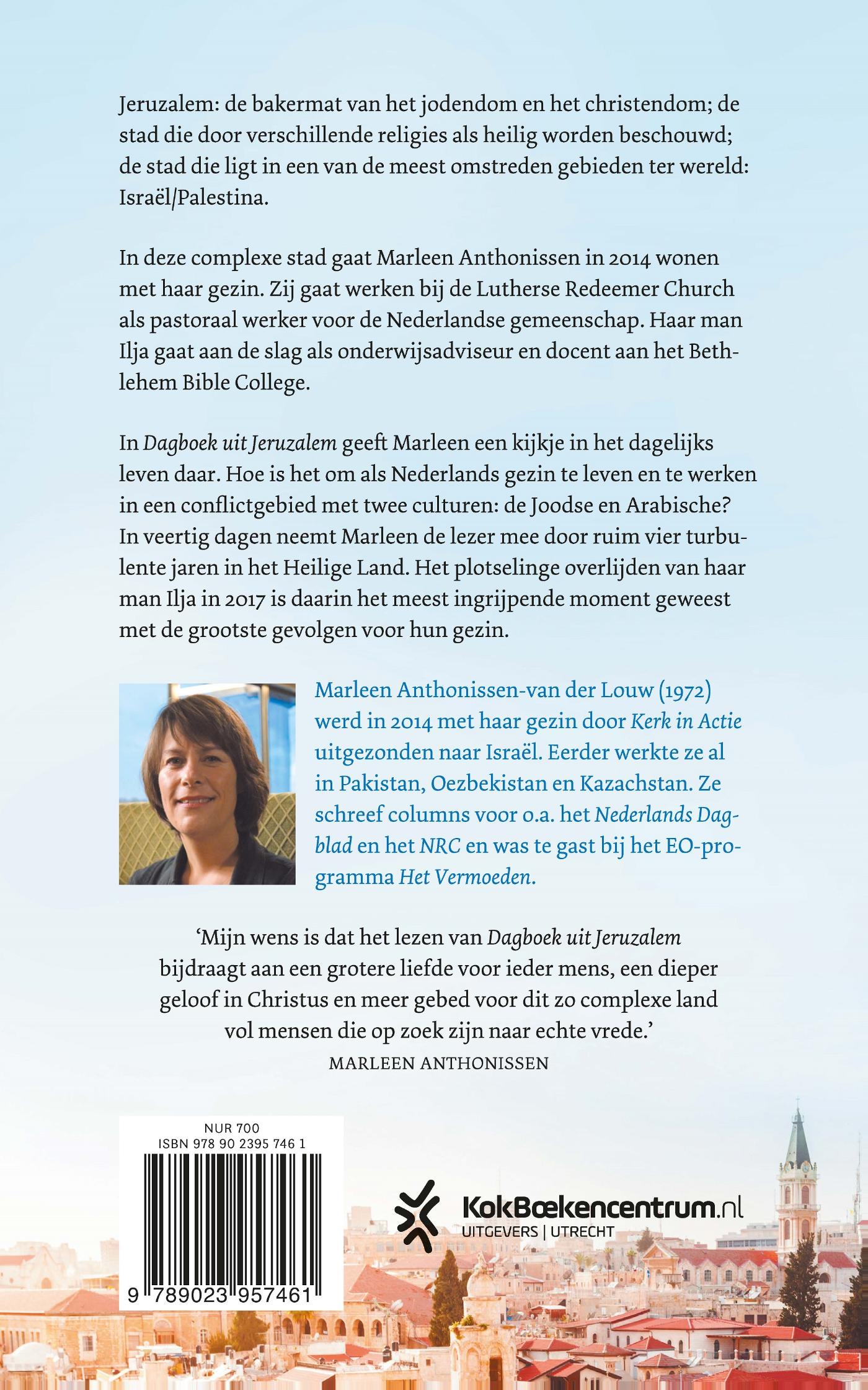 Achterkant van Dagboek uit Jeruzalem