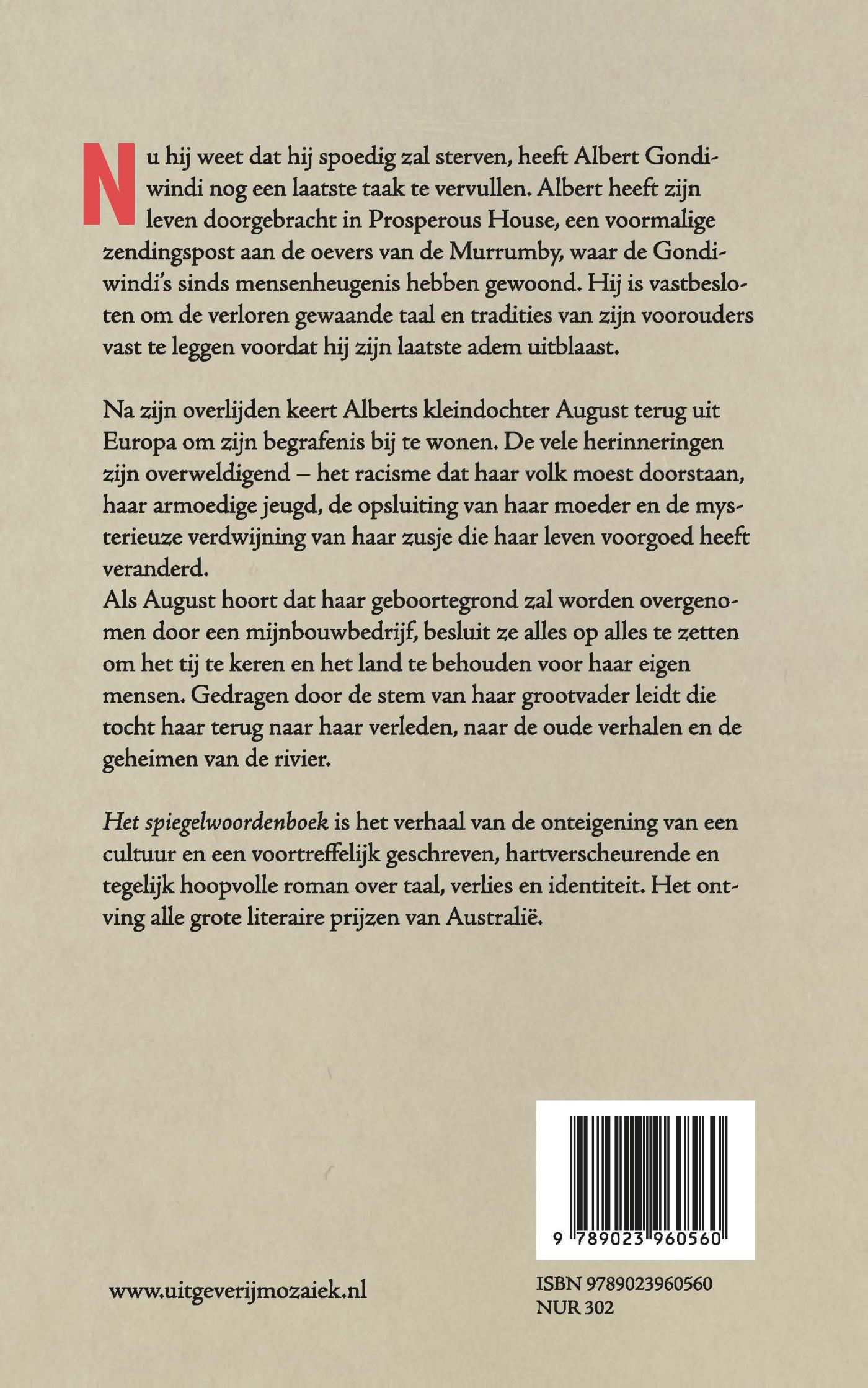 Achterkant van Het spiegelwoordenboek