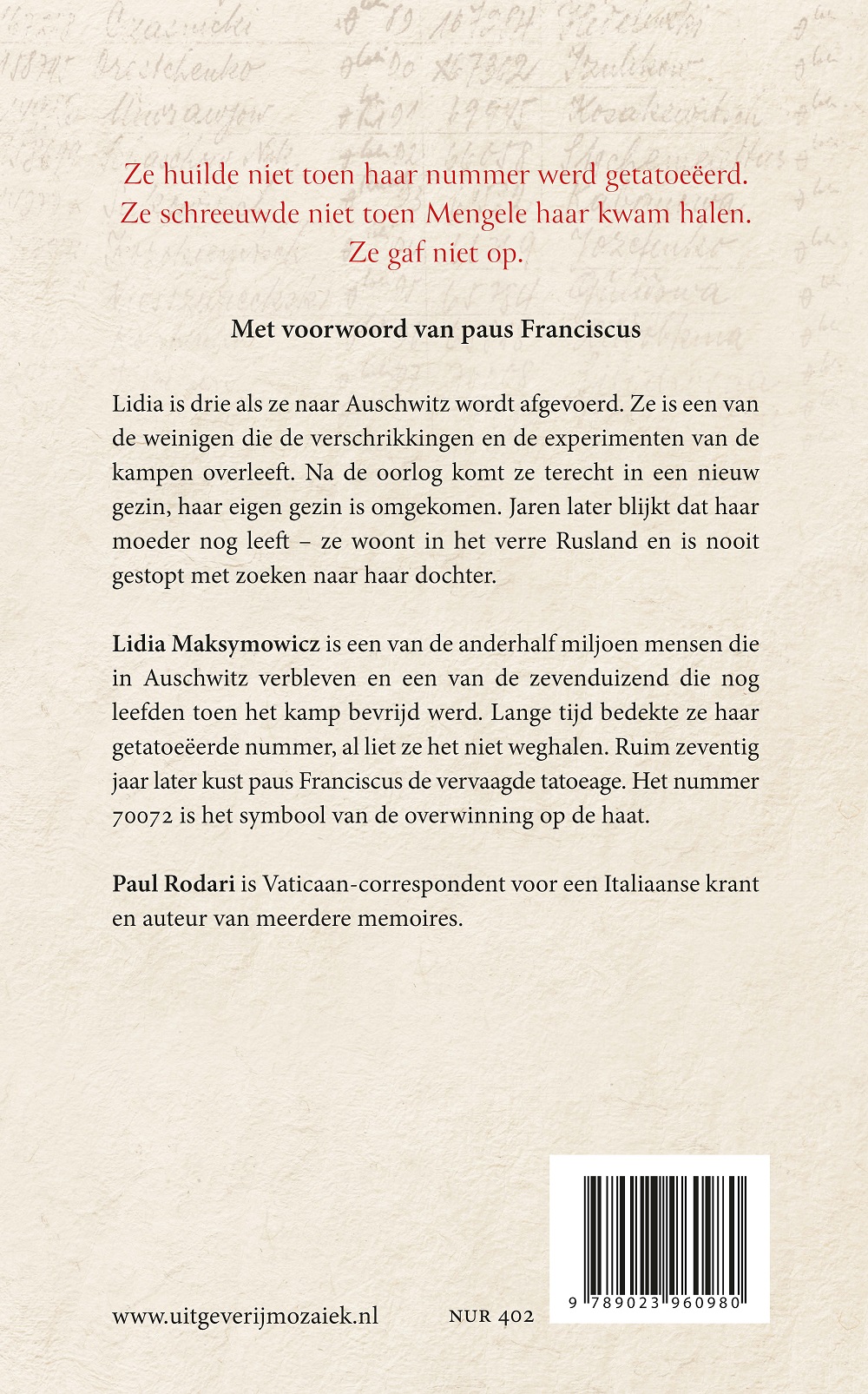 Achterkant van In Birkenau haatte ik niemand