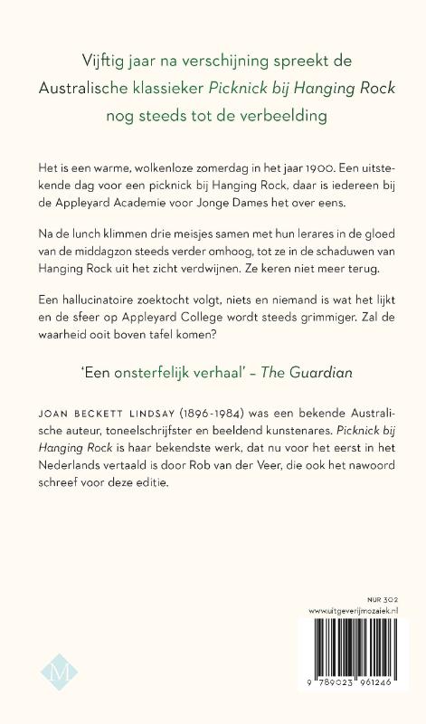 Achterkant van Picknick bij Hanging Rock