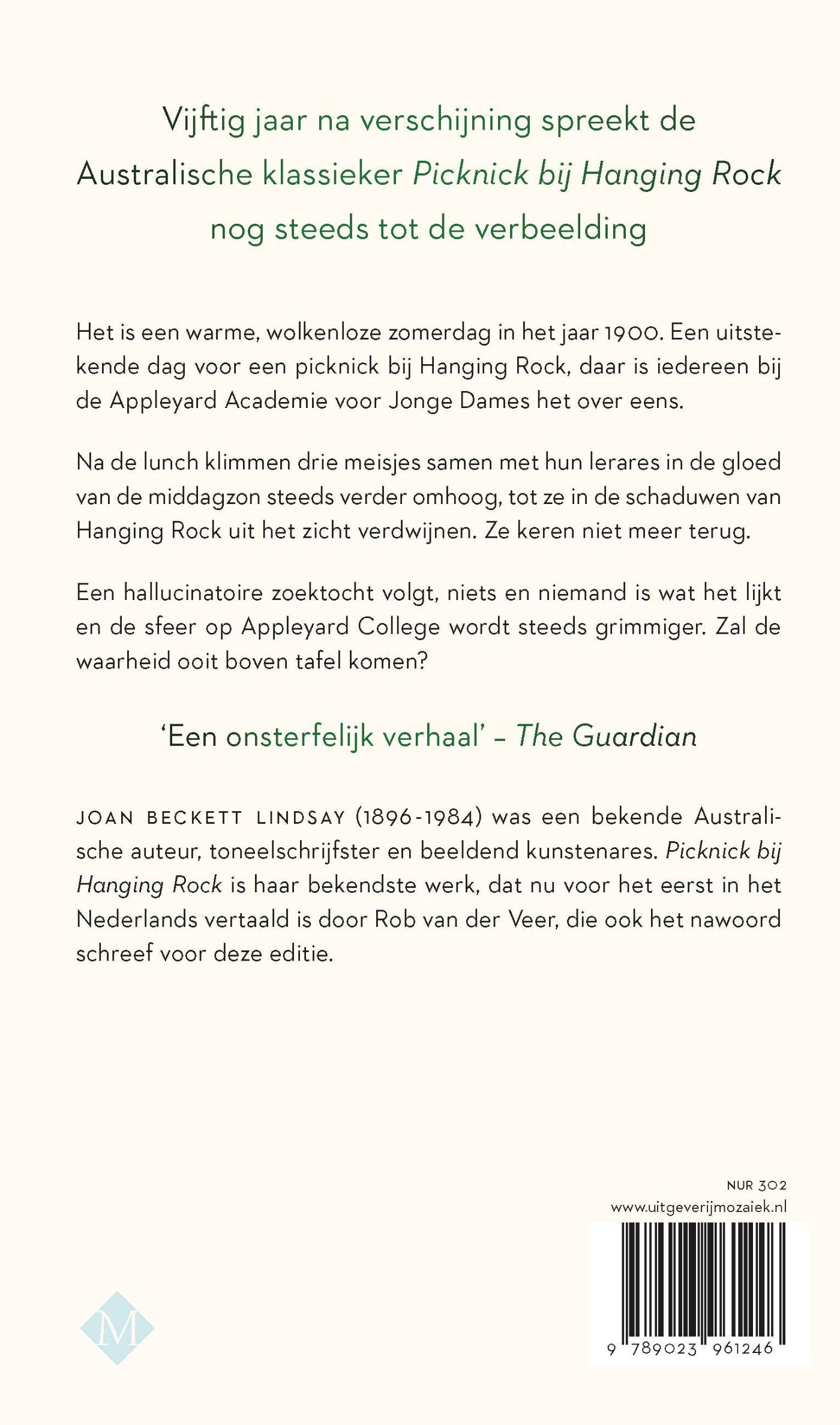 Achterkant van Picknick bij Hanging Rock