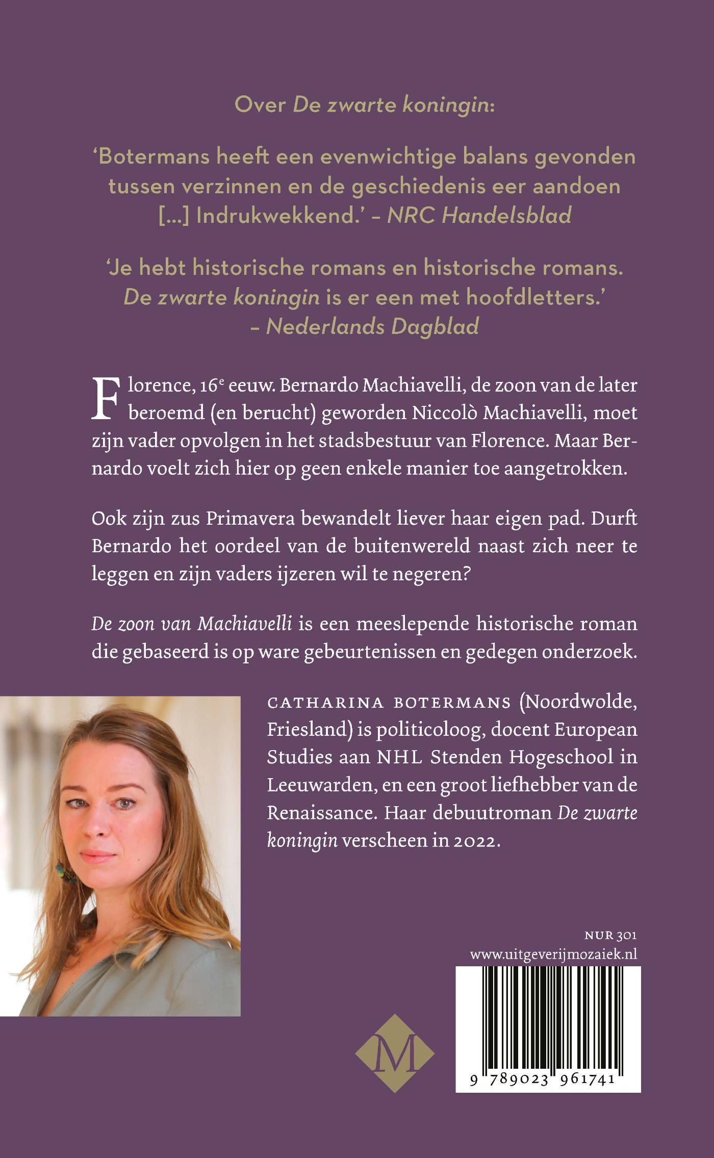 Achterkant van De zoon van Machiavelli