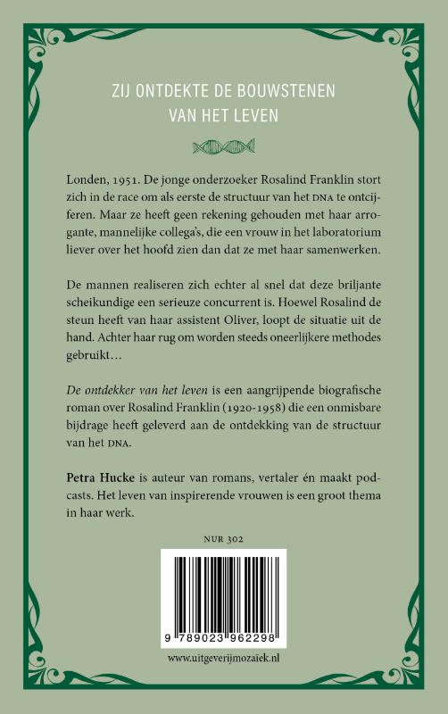 Achterkant van De ontdekker van het leven