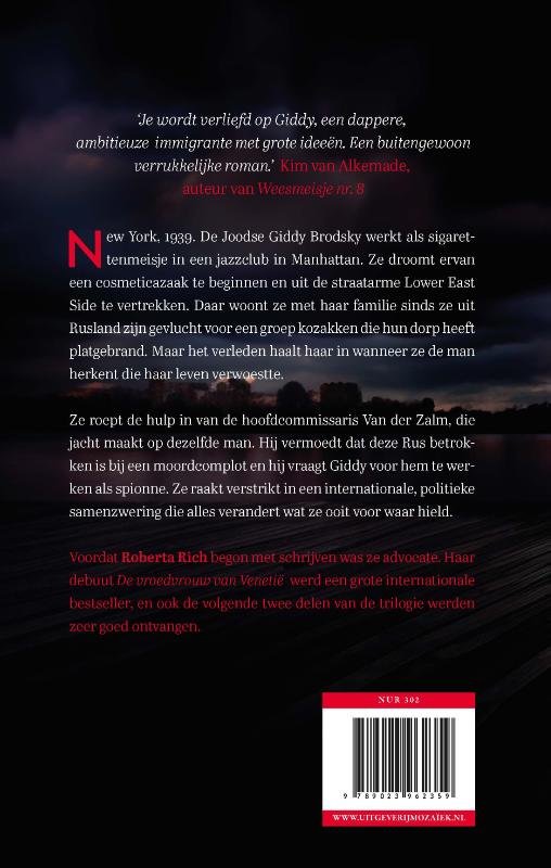 Achterkant van De spionne van Manhattan