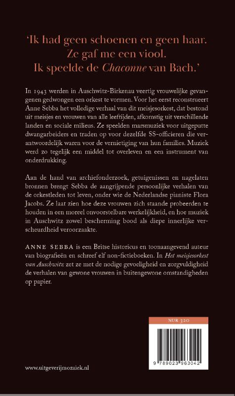 Achterkant van Het meisjesorkest van Auschwitz