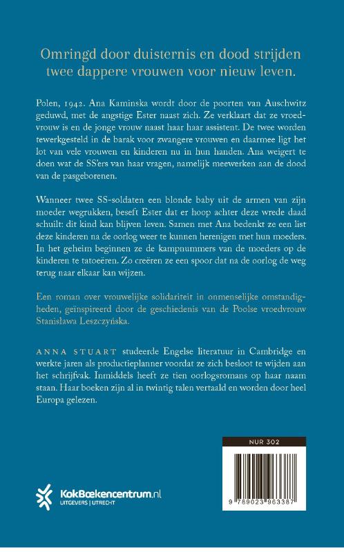 Achterkant van De vroedvrouw van Auschwitz
