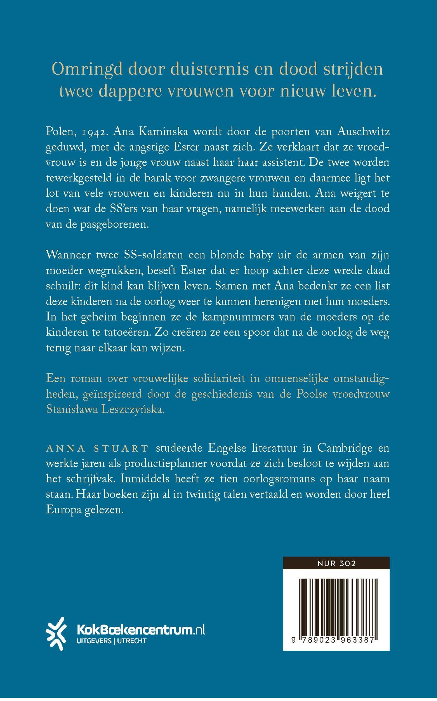 Achterkant van De vroedvrouw van Auschwitz