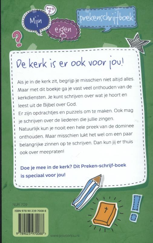 Achterkant van Mijn eigen prekenschrijfboek