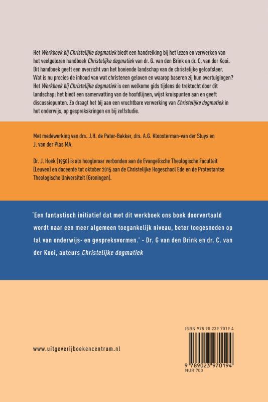 Achterkant van Werkboek bij de Christelijke dogmatiek