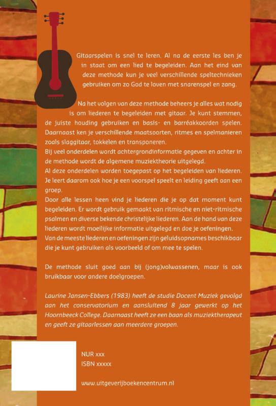 Achterkant van Loof God met snarenspel