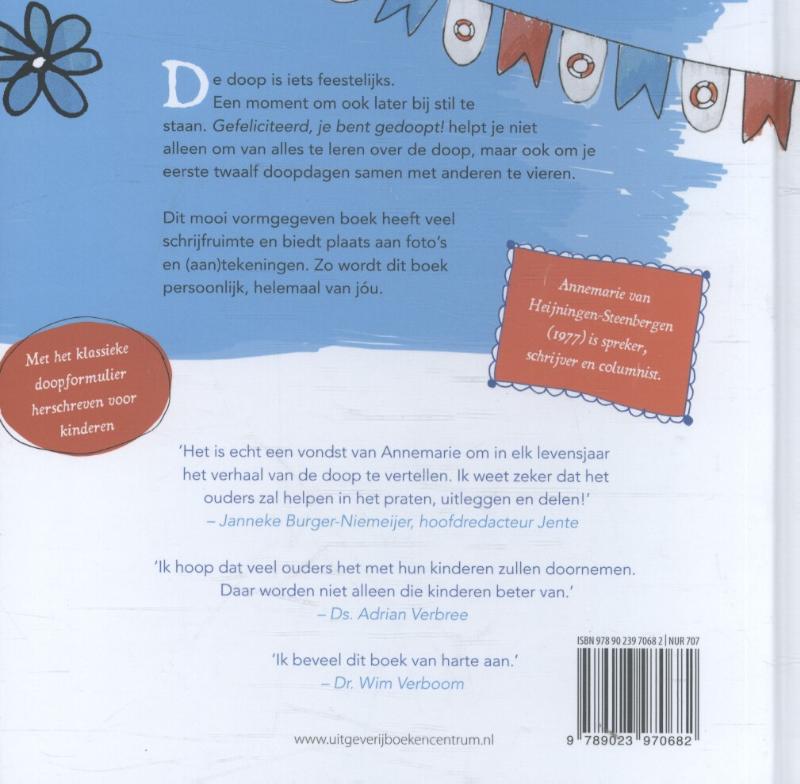 Achterkant van Gefeliciteerd, je bent gedoopt!