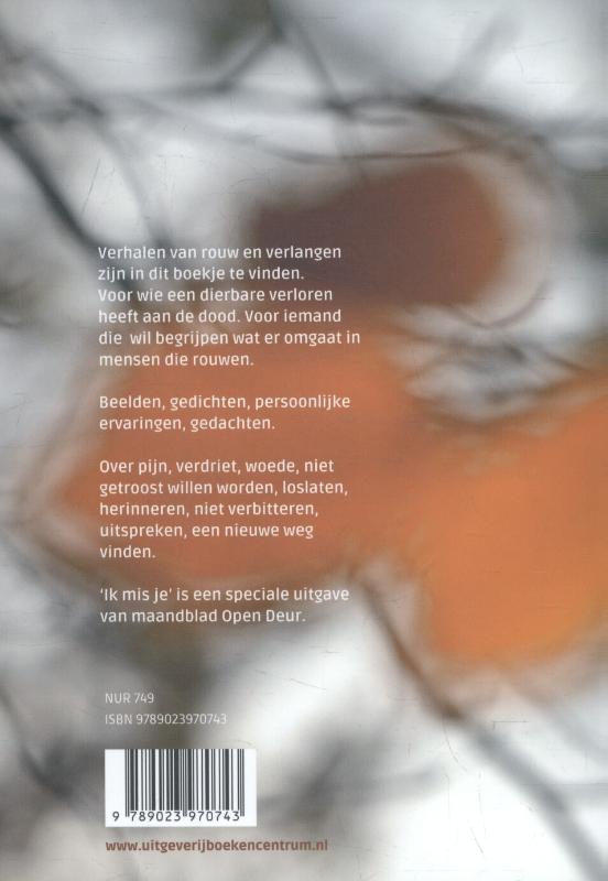 Achterkant van Ik mis je