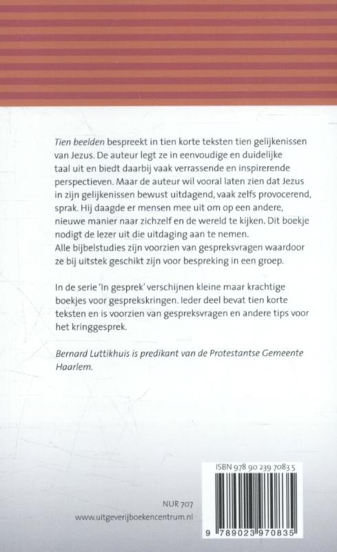 Achterkant van In gesprek Tien beelden