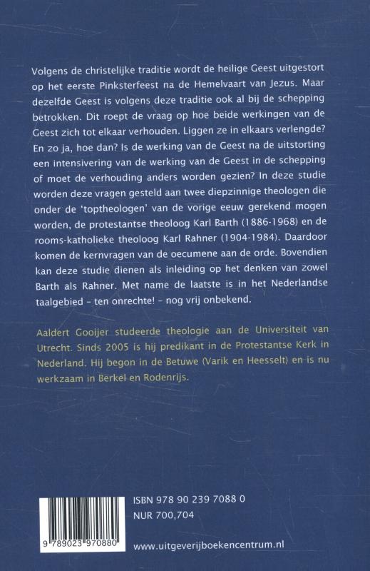 Achterkant van De geest in schepping en verlossing