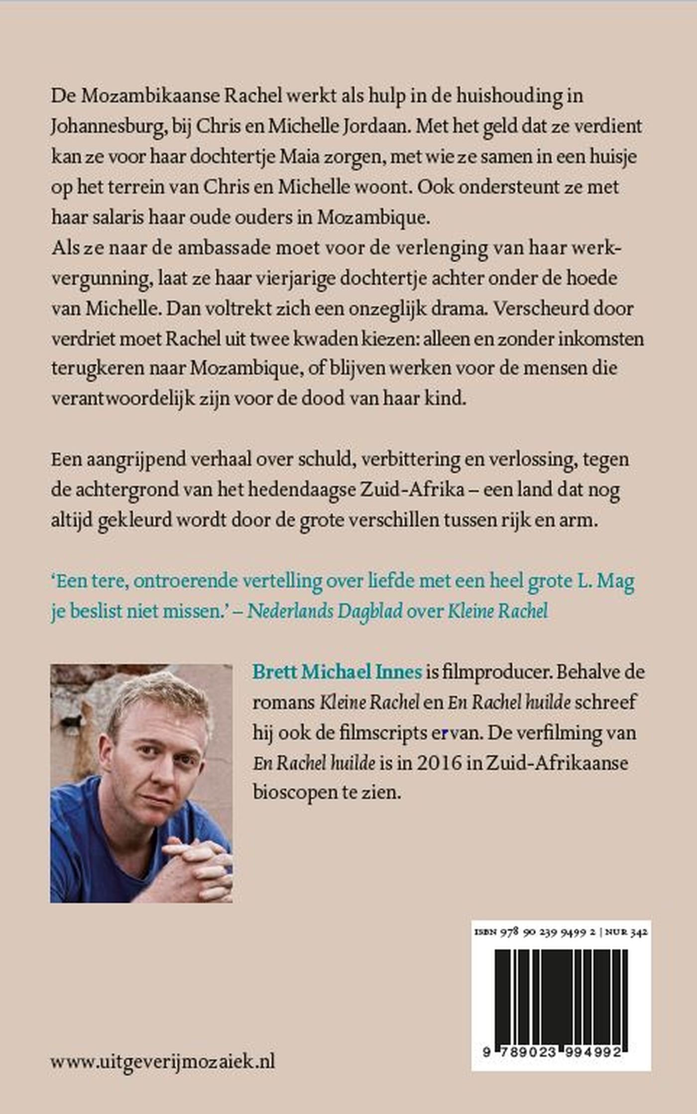 Achterkant van En Rachel huilde