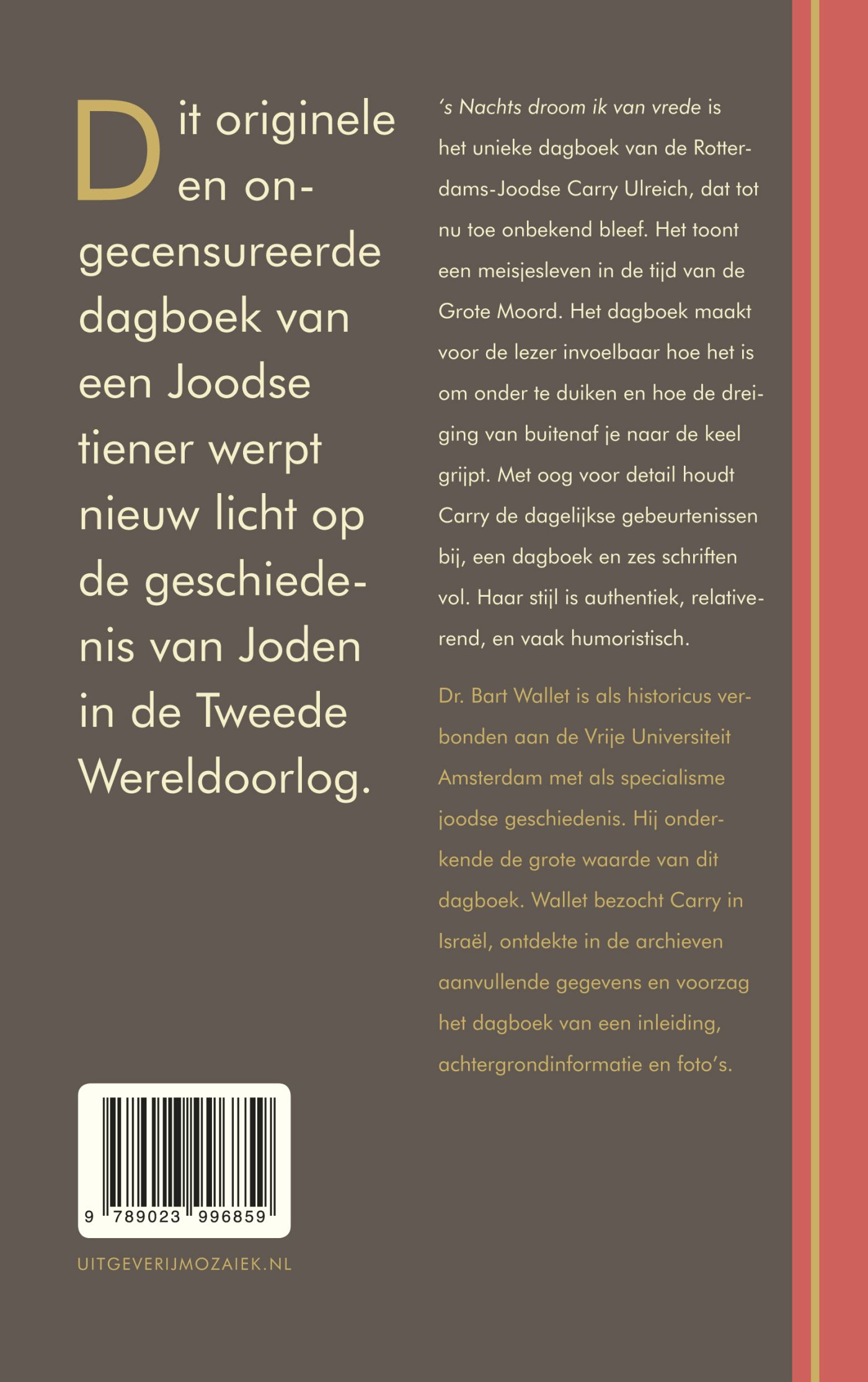 Achterkant van 's Nachts droom ik van vrede