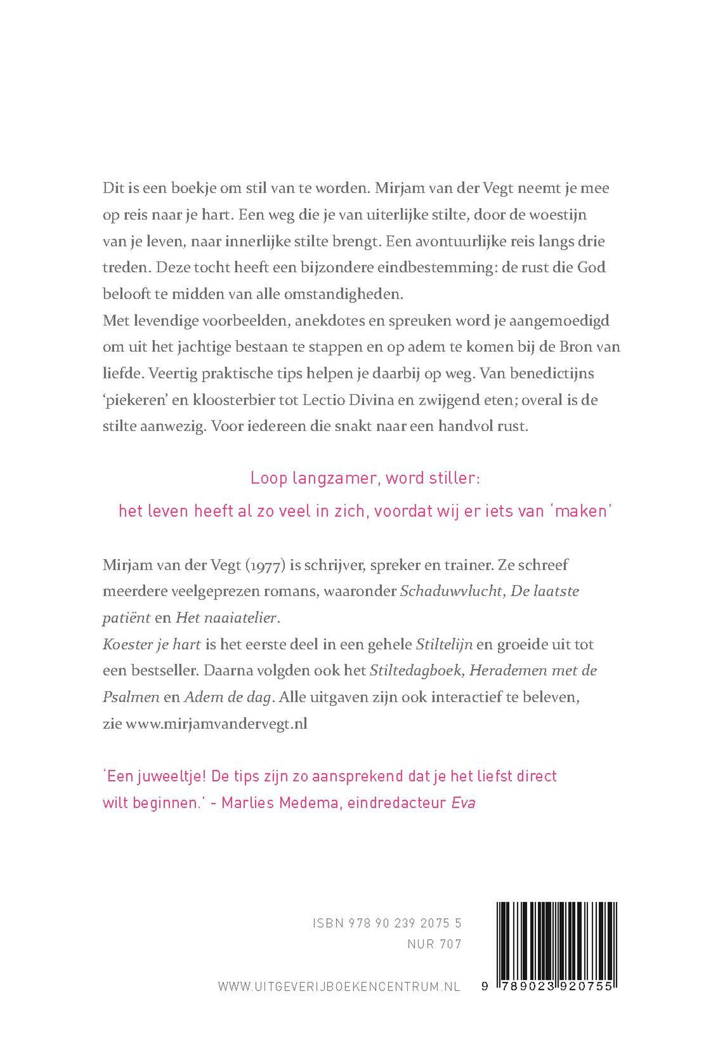 Achterkant van Koester je hart