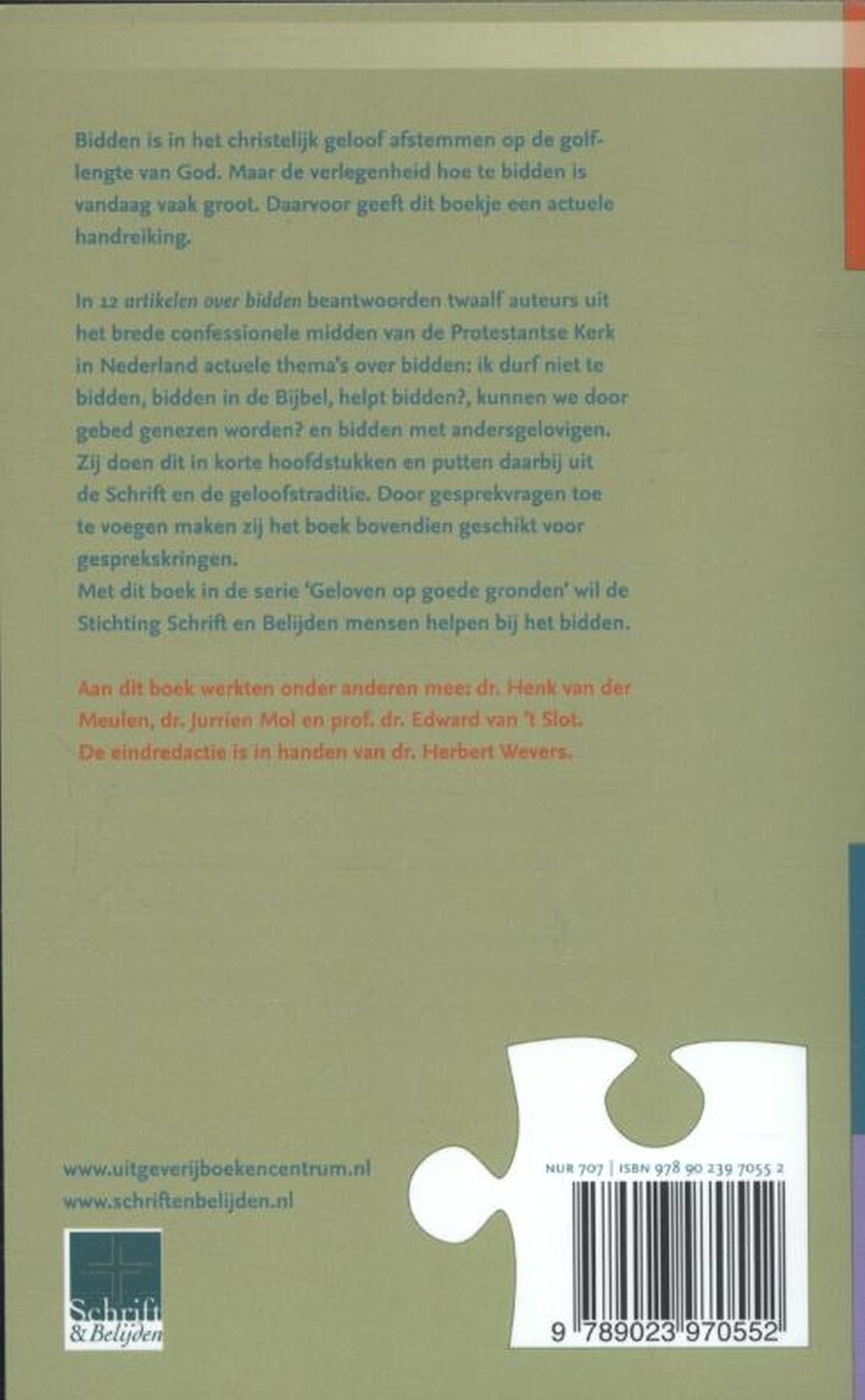 Achterkant van 12 artikelen over het gebed