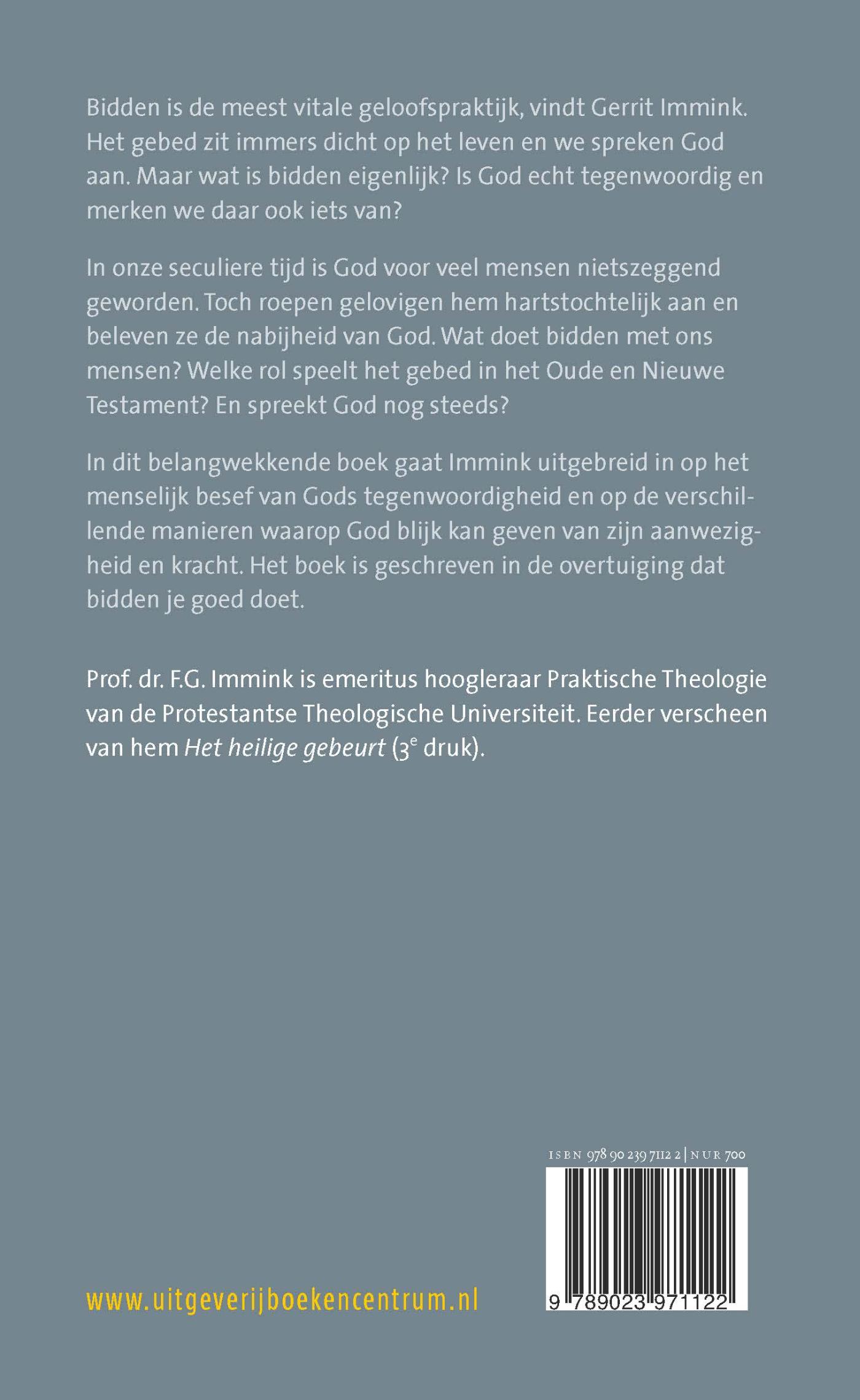 Achterkant van Bidden in het besef van Gods tegenwoordigheid