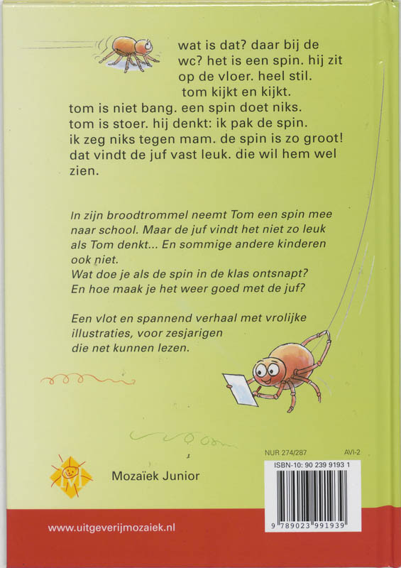 Achterkant van Help, een spin in de klas!