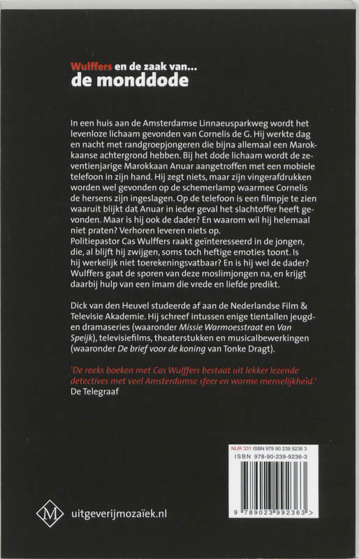 Achterkant van Wulffers en de zaak van de monddode