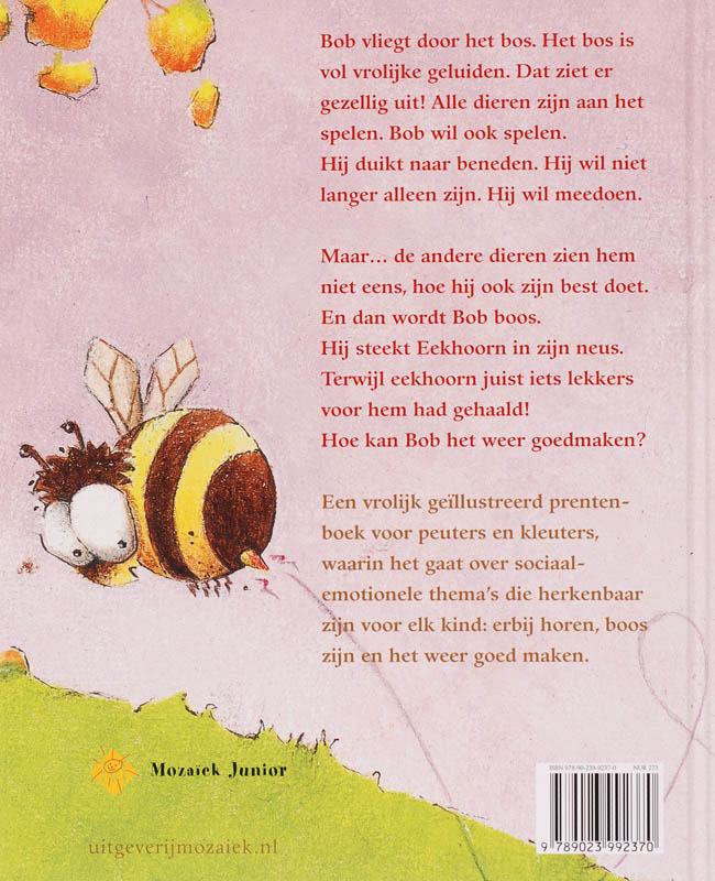 Achterkant van Bob zegt sorry