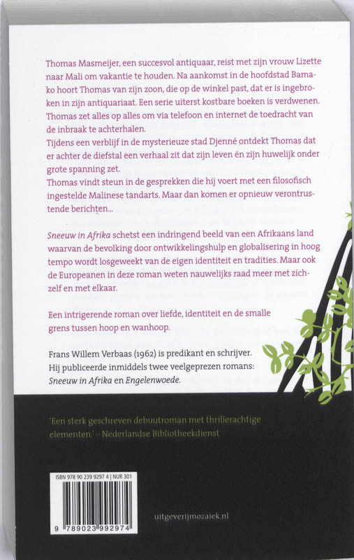 Achterkant van Sneeuw in Afrika