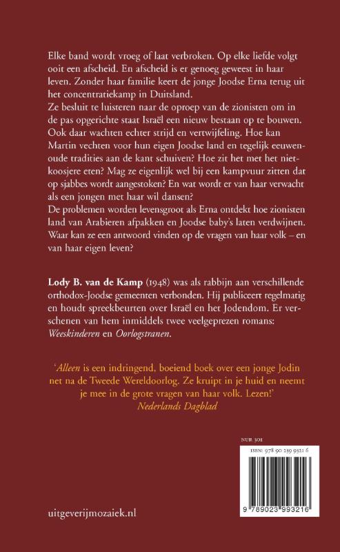 Achterkant van Alleen