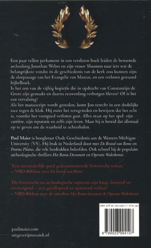 Achterkant van Codex Constantijn