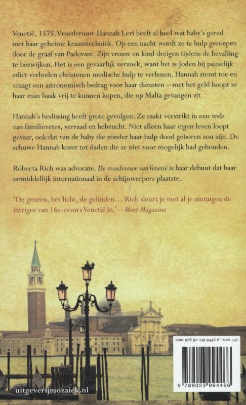 Achterkant van De vroedvrouw van Venetië