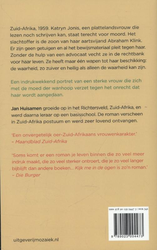 Achterkant van Kijk me in de ogen