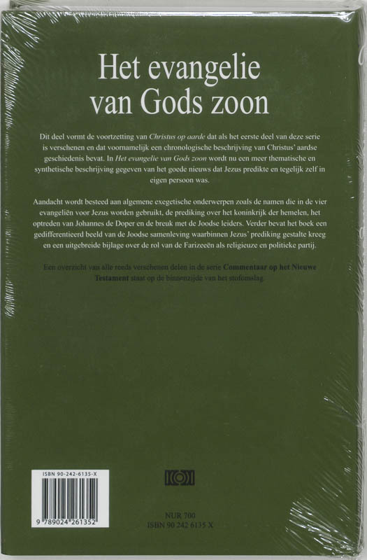 Achterkant van Het evangelie van Gods Zoon