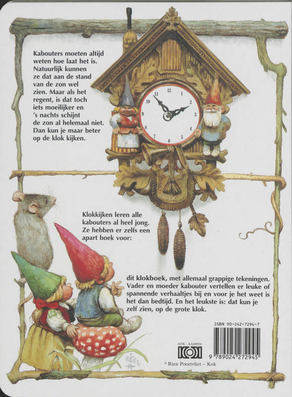 Achterkant van Het kabouter klokboek