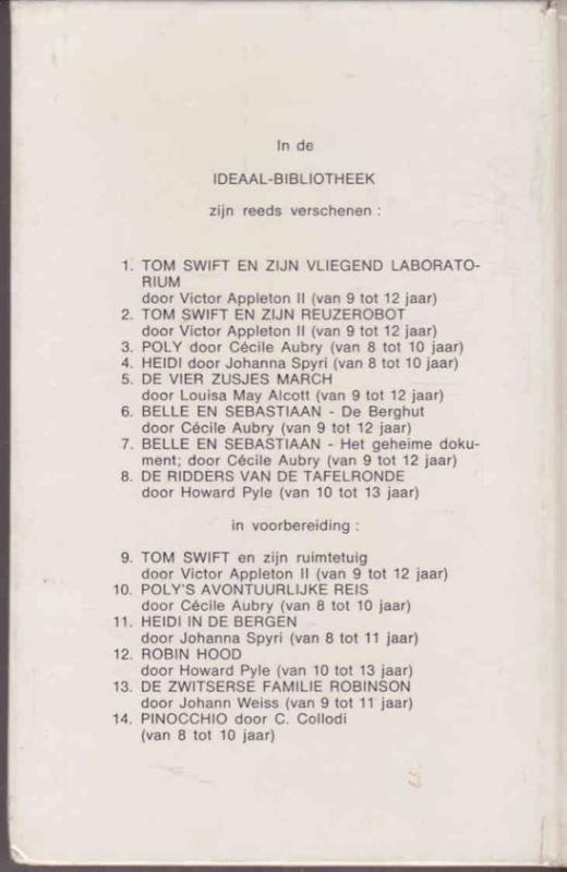 Achterkant van Tom Swift en zijn vliegend laborator