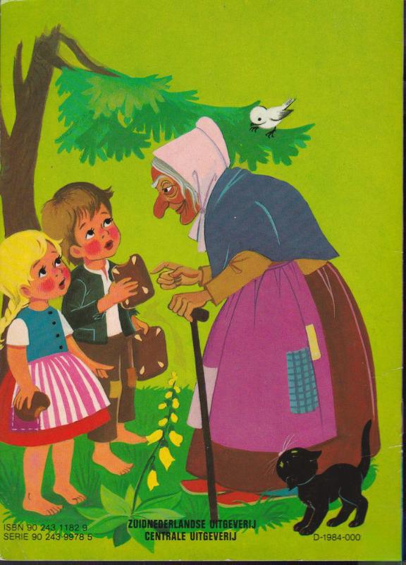 Achterkant van Hans en grietje kl. sprookjes