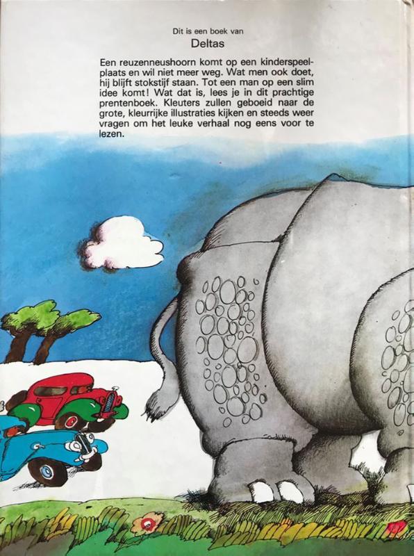 Achterkant van Rinococo de halstarrige neushoorn