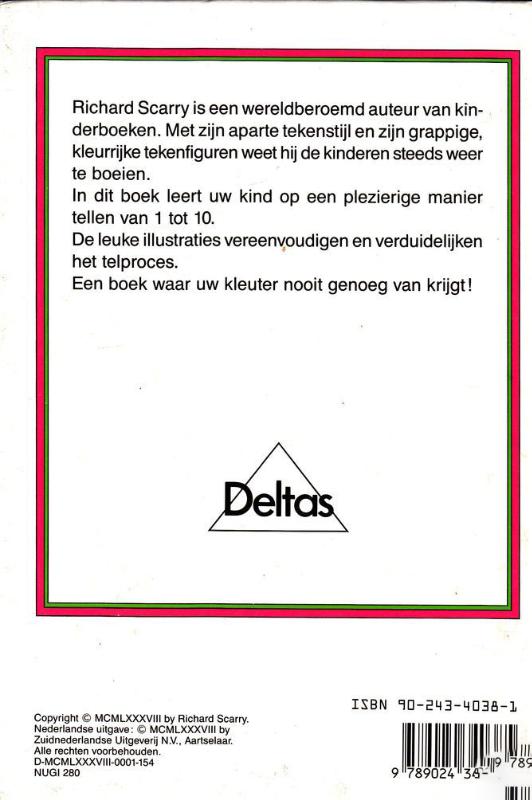 Achterkant van Richard scarry s eerste telboek