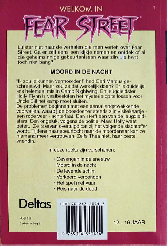 Achterkant van Moord in de nacht